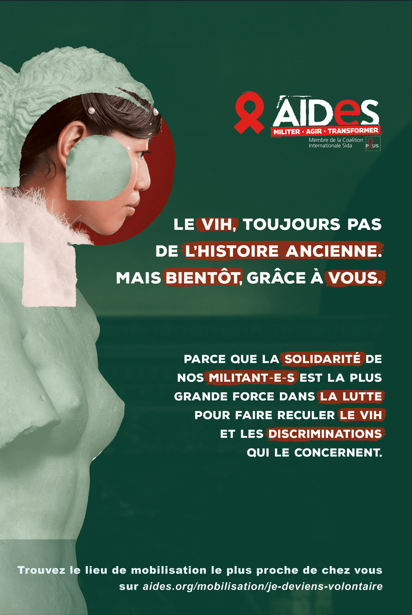 Affiche sensibilisation AIDES, format portrait