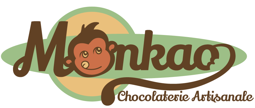 Logo chocolaterie Monkao version compacte vert & marron