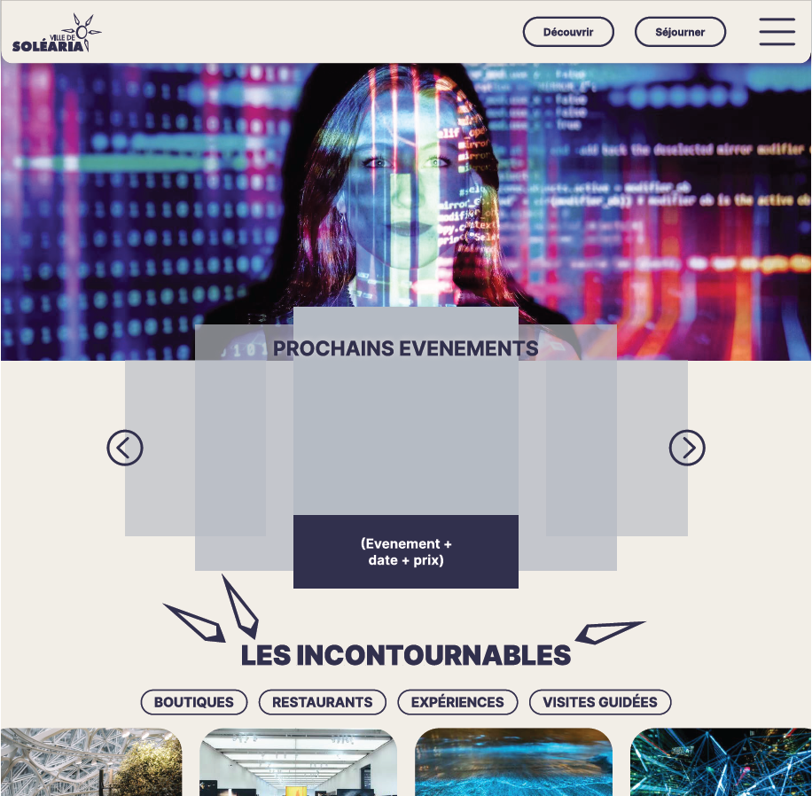 Extrait de la page d'accueil de Soléaria