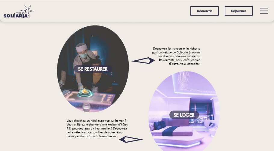 Extrait de la page "Séjourner" de Soléaria