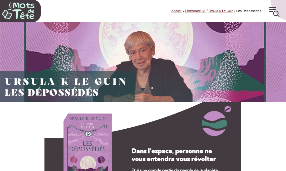 Extrait du haut de la page article sur le livre Les Dépossédés