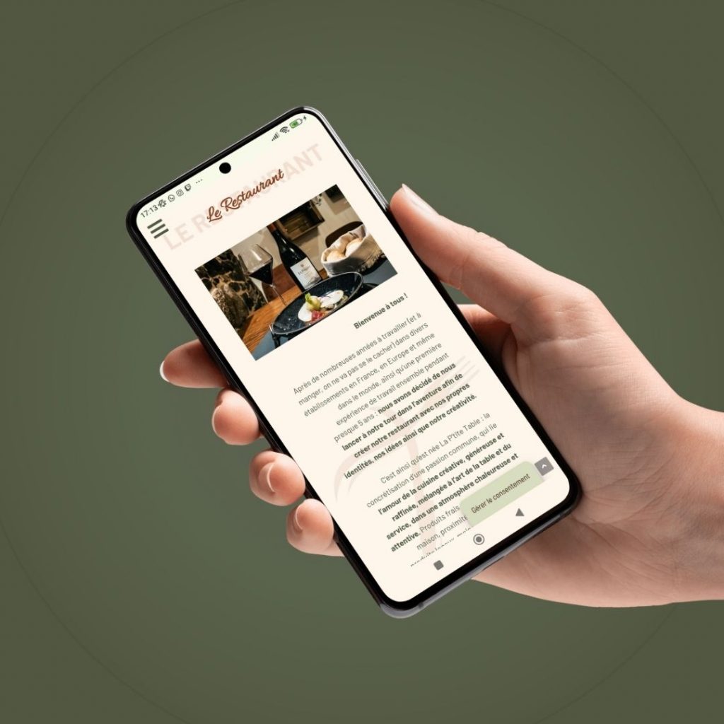 Site La P’tite Table version mobile